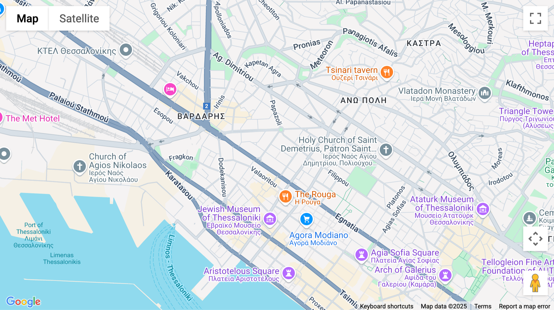 Click for interative map of 29A, Ptolemeon Street, Thessaloniki