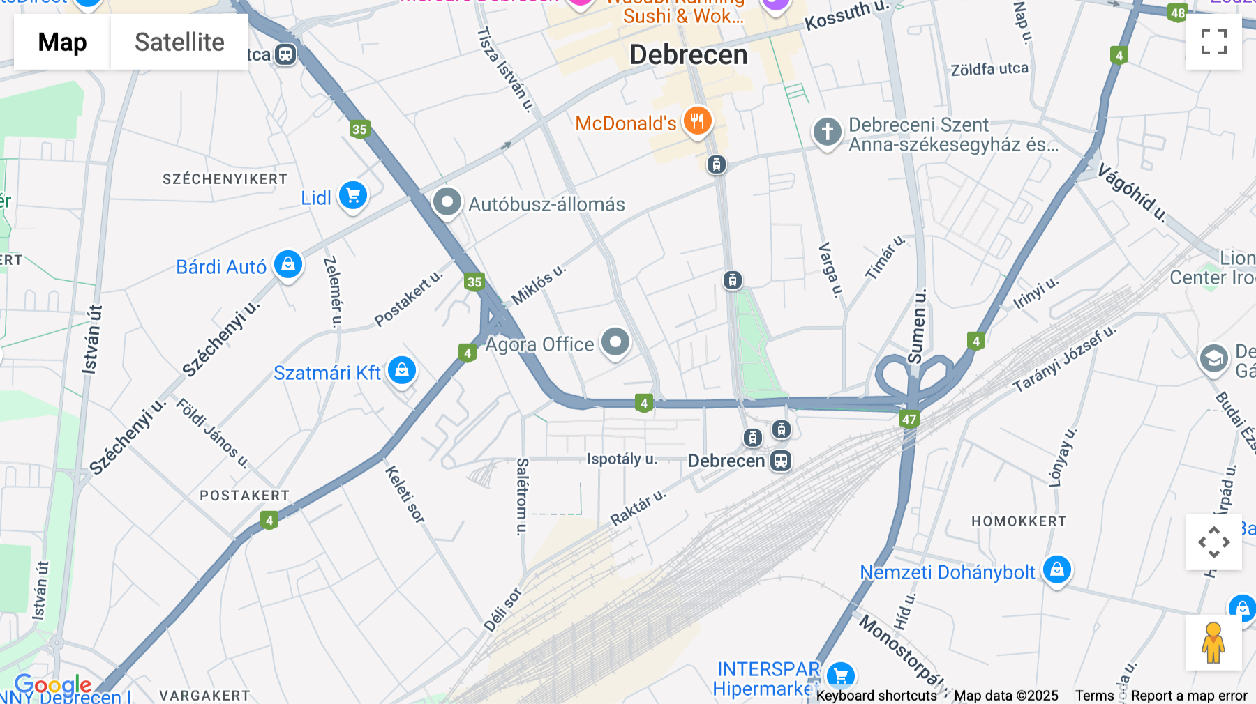 Click for interative map of Barna street 23, Debrecen