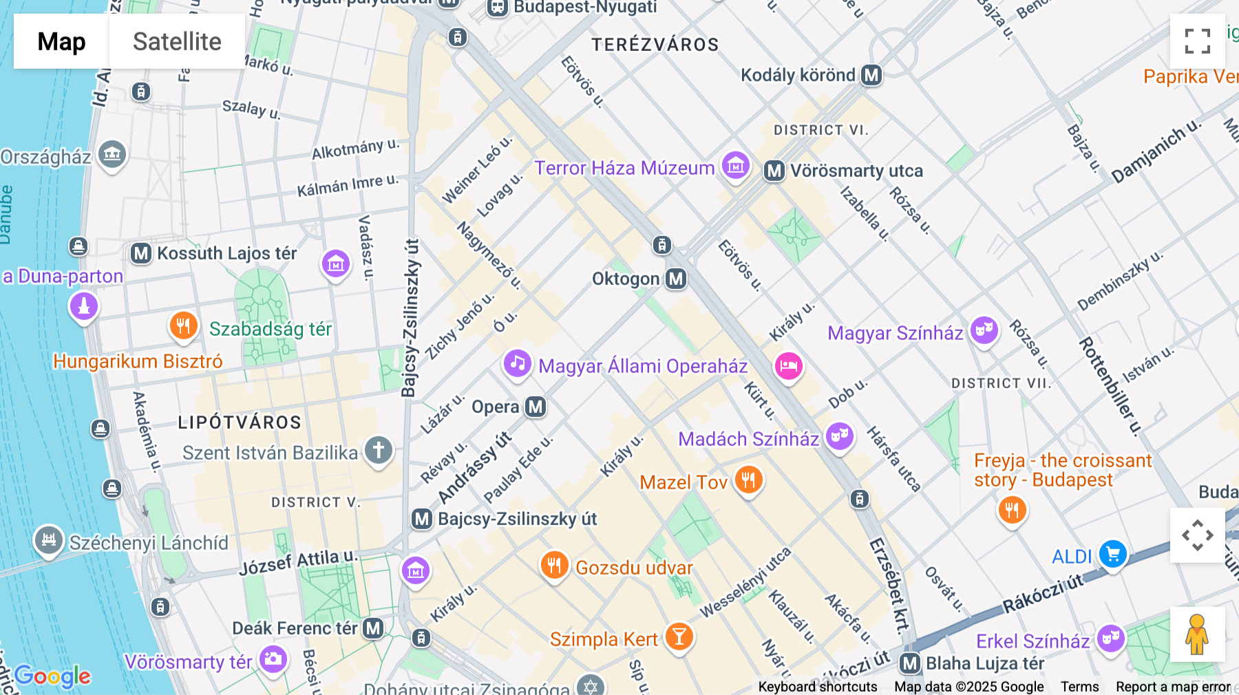 Click for interative map of Paulay Ede Street 52, Budapest