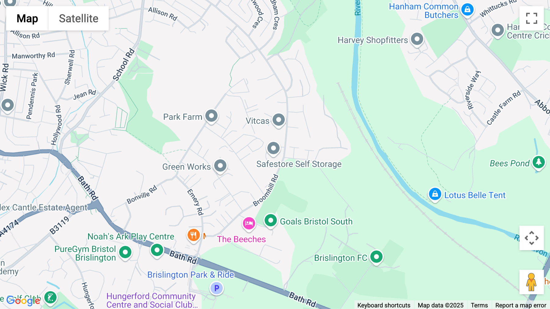 Click for interative map of 214, 224 Broomhill Road, Bristol