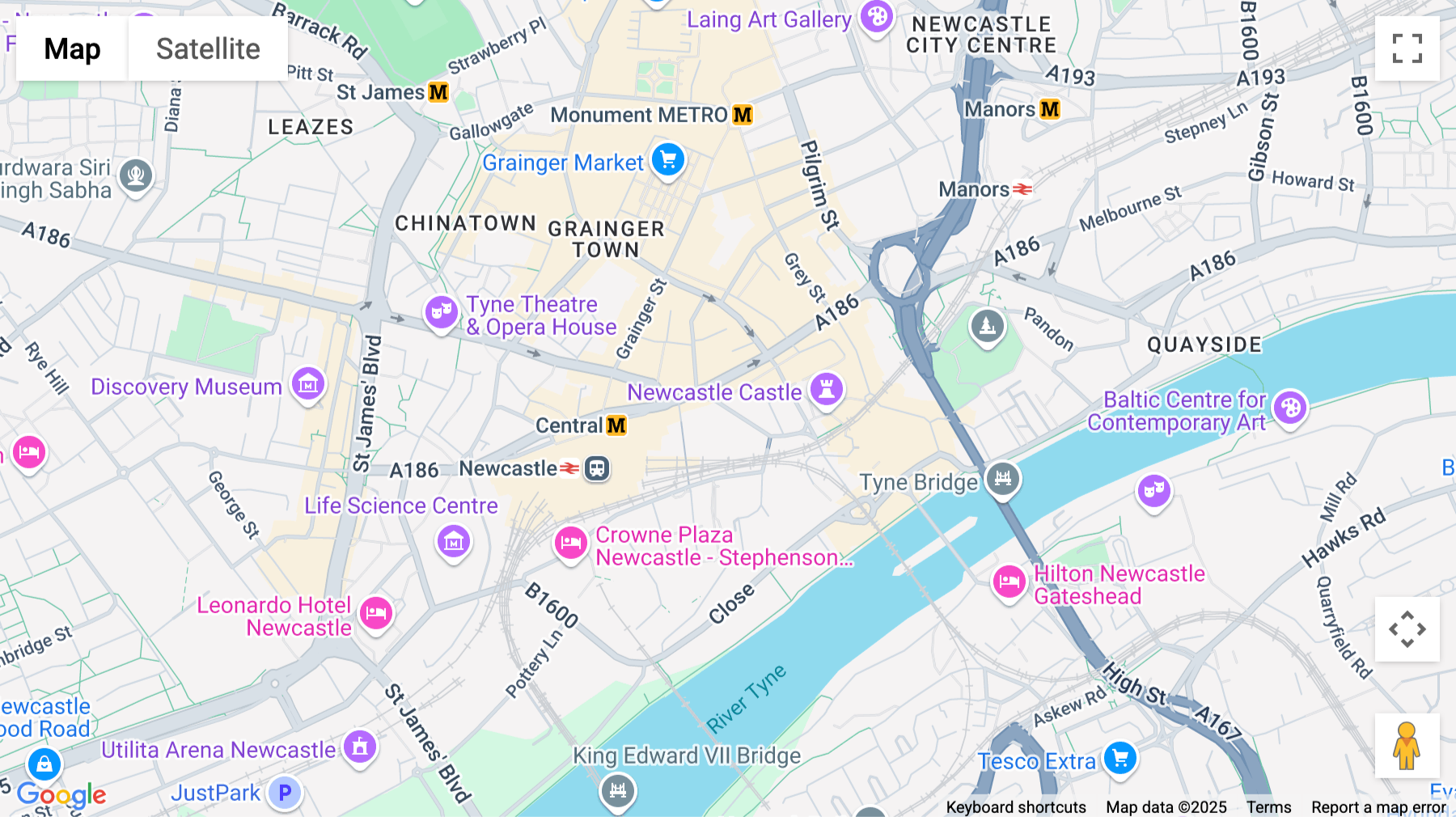 Click for interative map of The Chamber Hub, Westgate Road, Newcastle