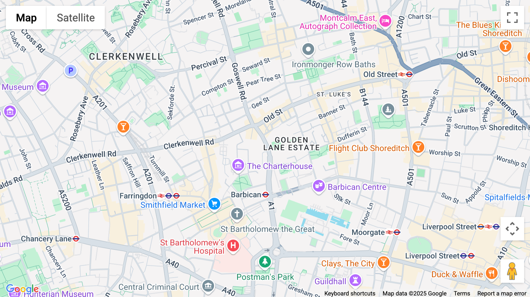 Click for interative map of 23 Goswell Road, London