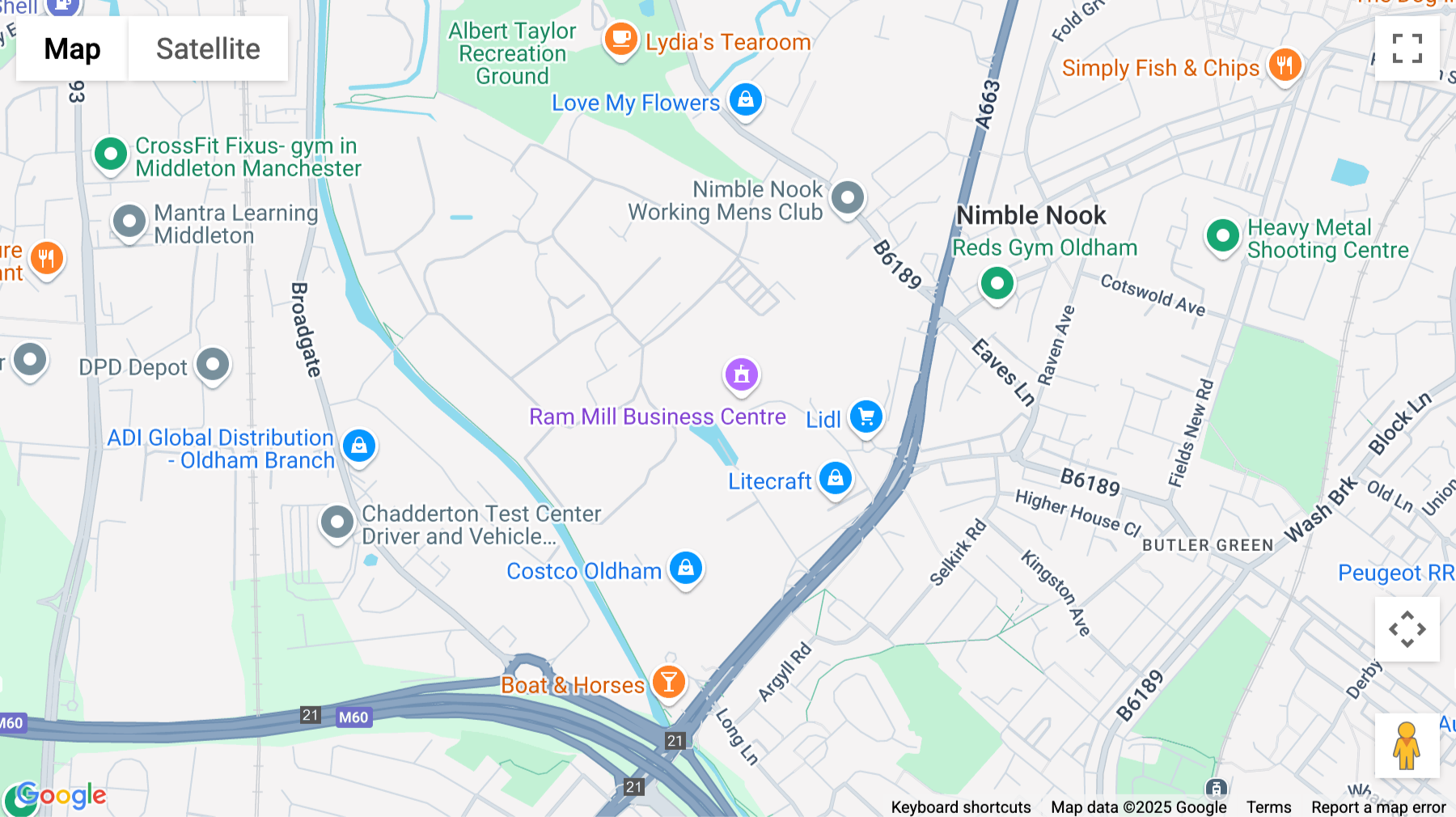 Click for interative map of Gordon Street, Oldham