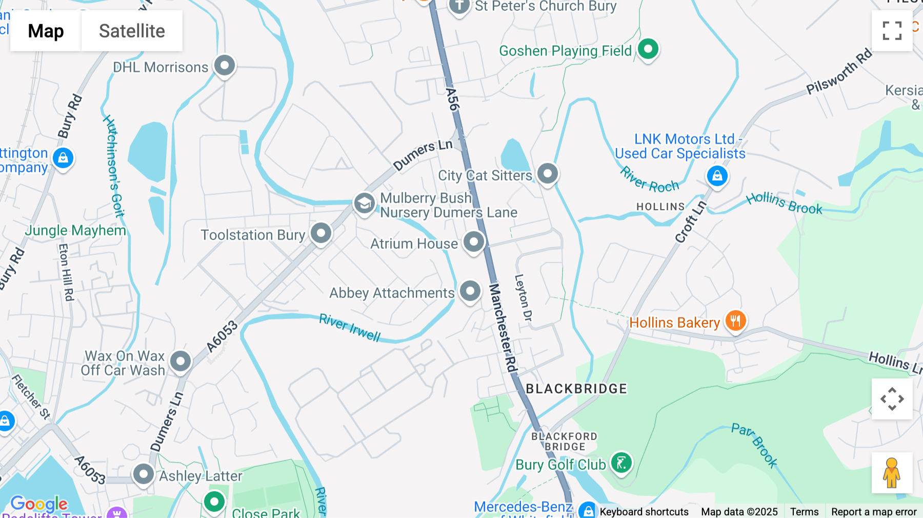 Click for interative map of Atrium House, 574 Manchester Road, Bury, Manchester