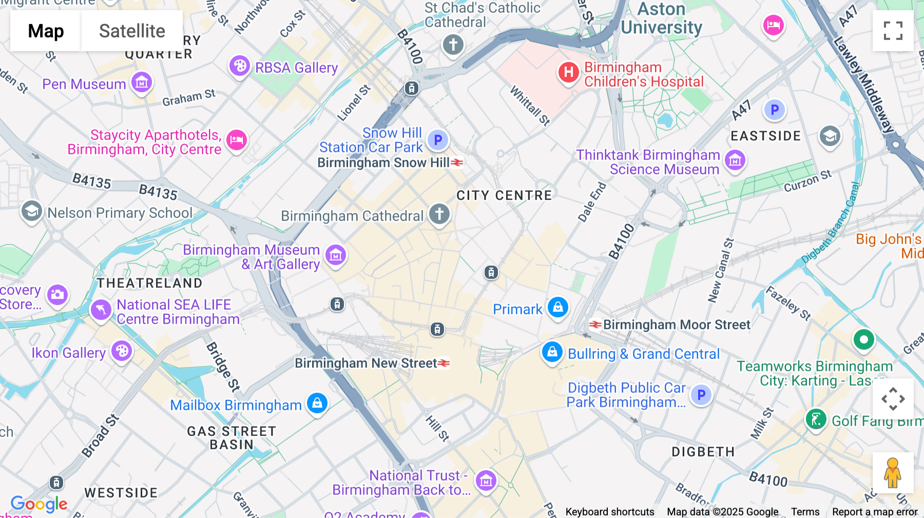 Click for interative map of Arca, Temple Row, Birmingham