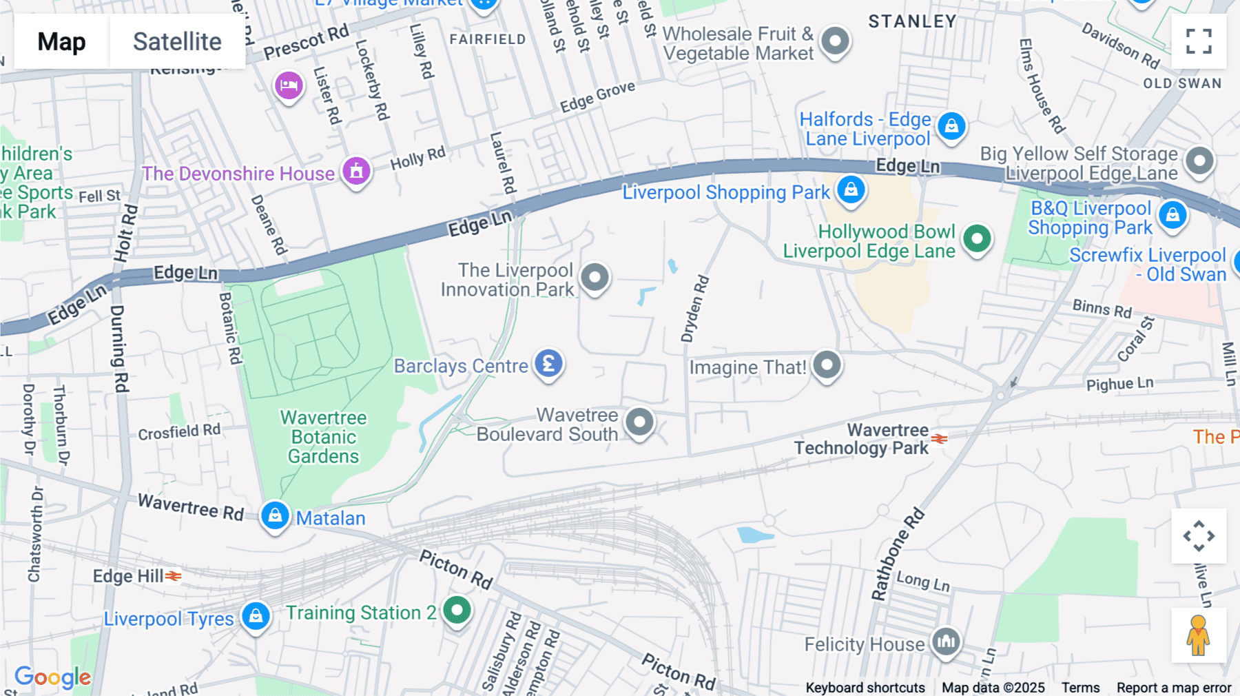 Click for interative map of 360 Edge Lane, Liverpool Innovation Park, Baylis Suite 2, Fairfield, Liverpool