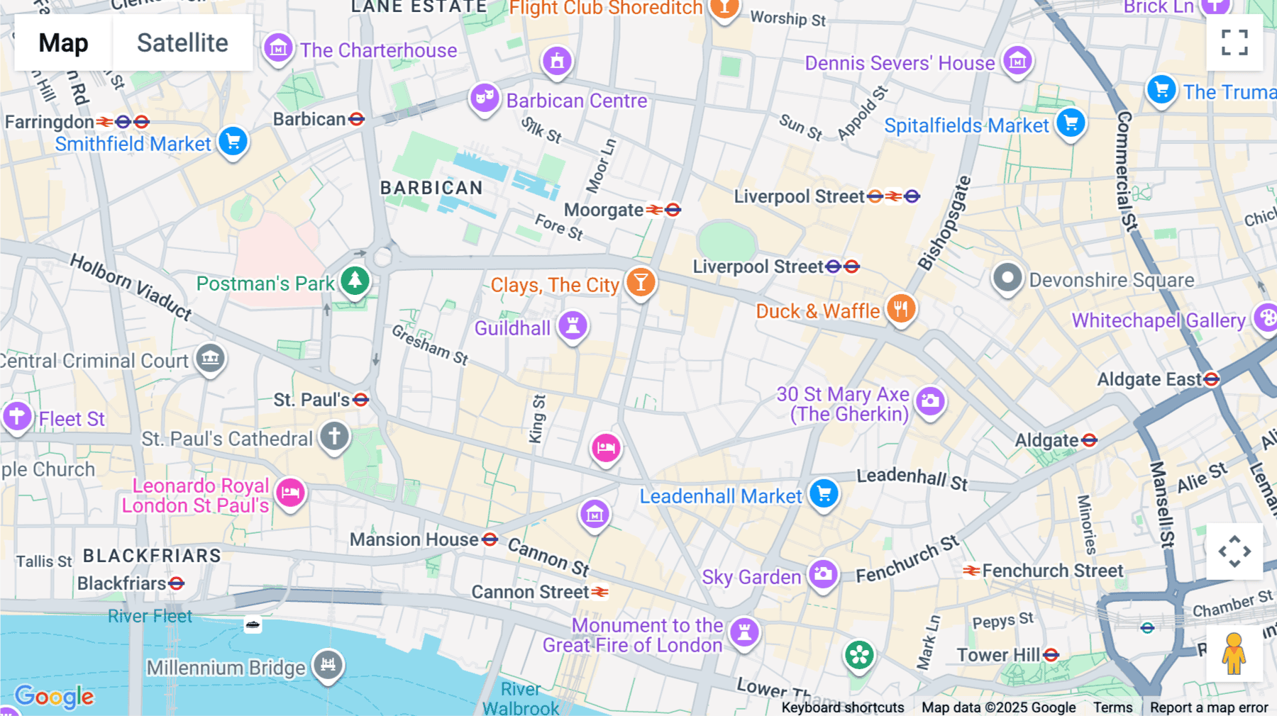 Click for interative map of 12 Moorgate, London