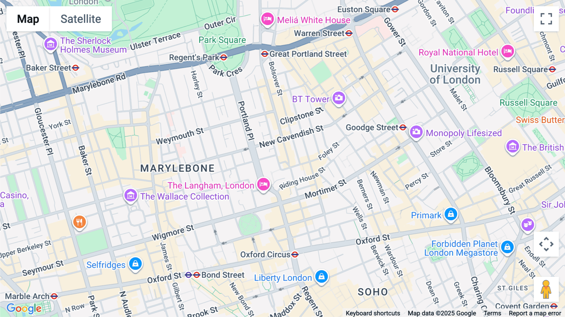 Click for interative map of 99 Great Portland Street, Wogan House, London