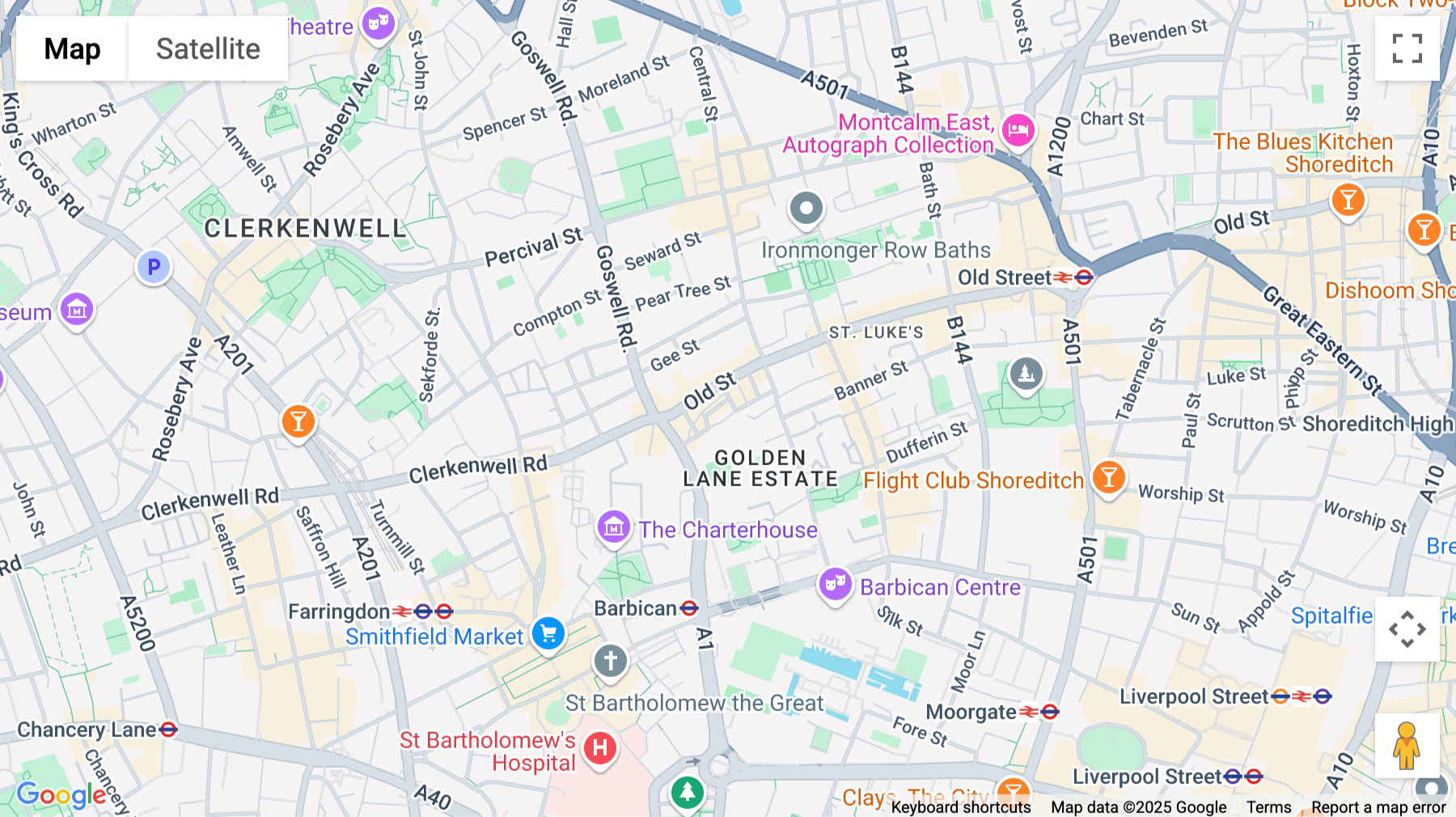 Click for interative map of 20 Baltic Street, London