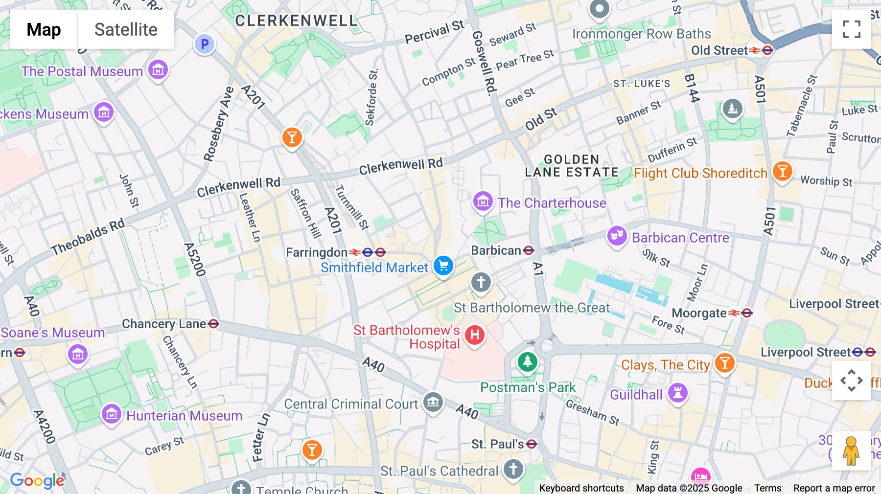 Click for interative map of 21a St John Street, Bedford House, London