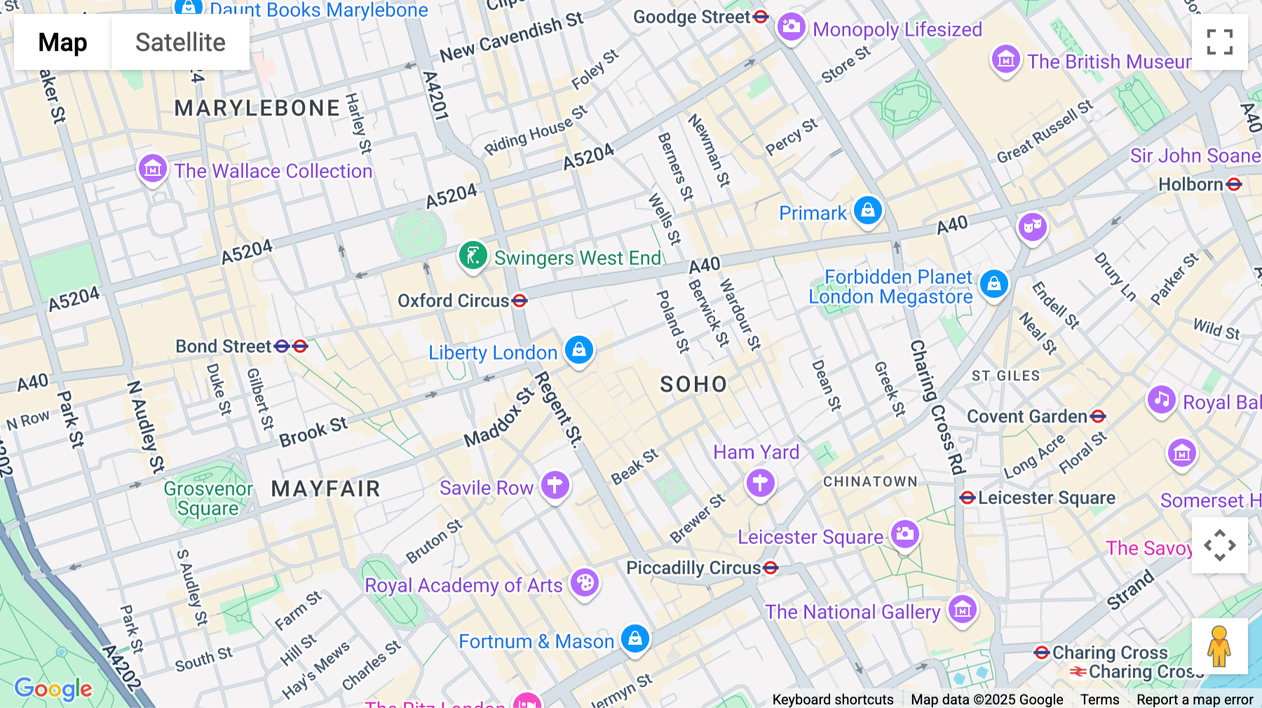 Click for interative map of 46a Great Marlborough Street, London
