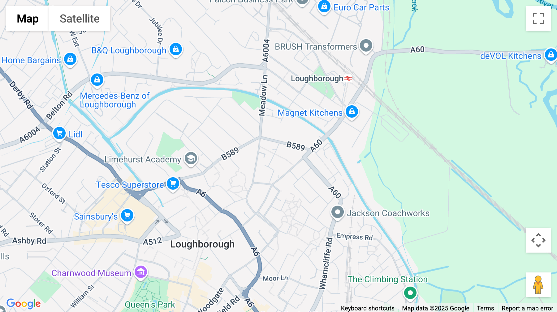 Click for interative map of Jason Works, Clarence Street, Loughborough