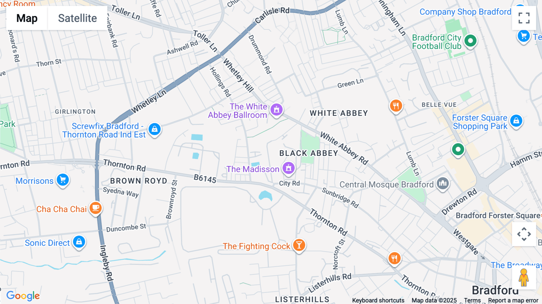 Click for interative map of City Road, Oakwood Court, Bradford