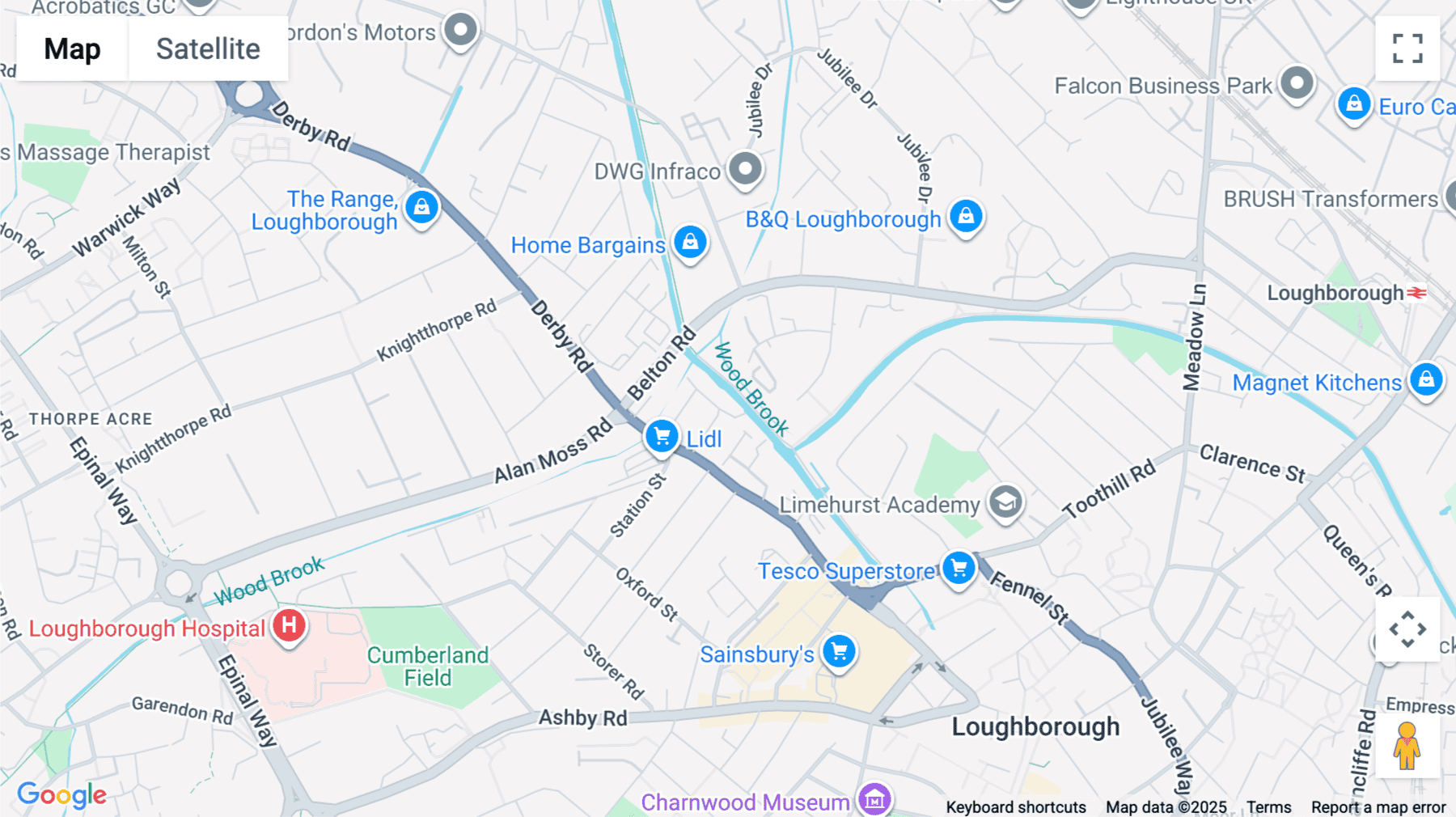 Click for interative map of Lisle Street, Canal House, Leicestershire, Loughborough