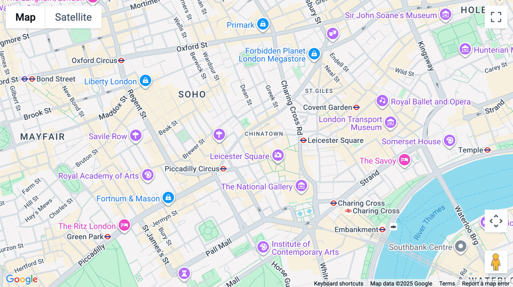 Click for interative map of 25 Gerrard Street, London