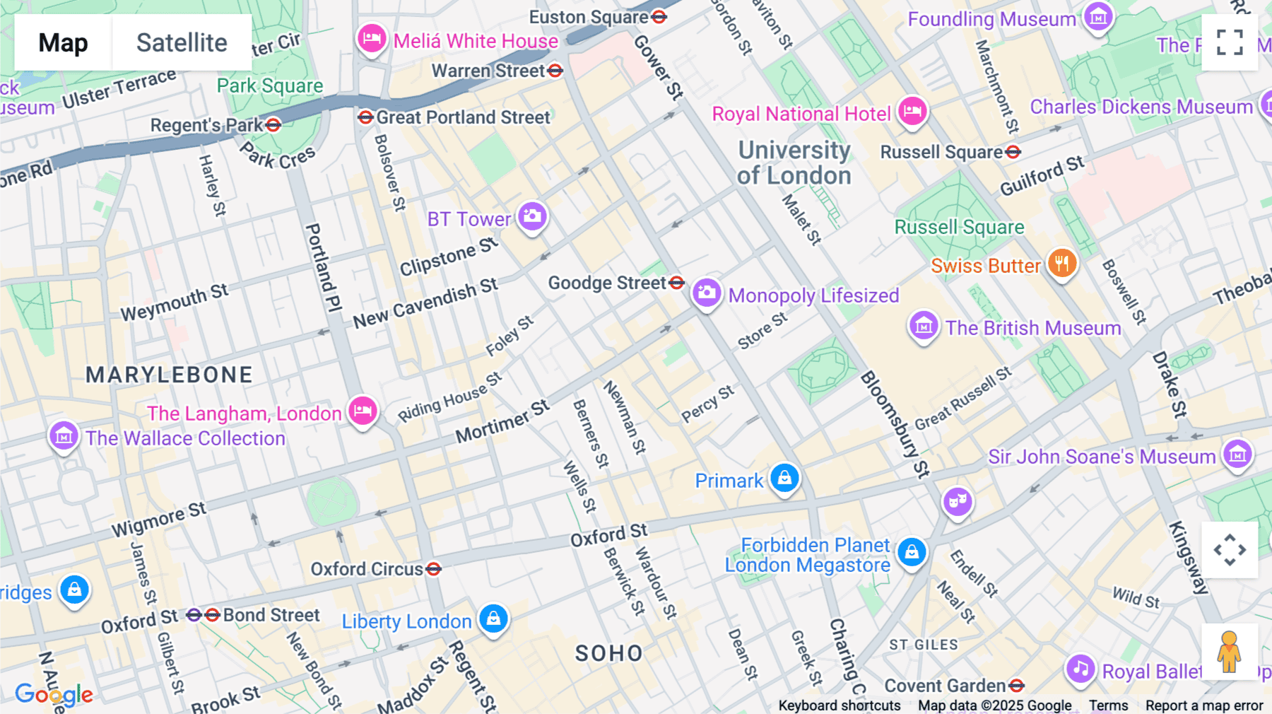 Click for interative map of 43-45 Charlotte Street, London