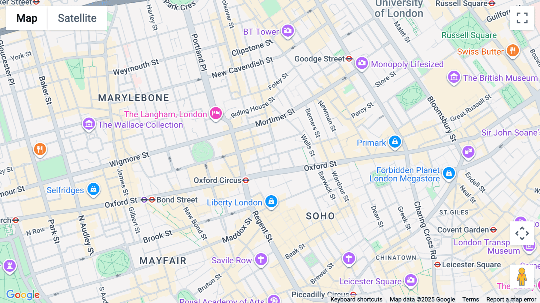 Click for interative map of 7-8 Market Place, London