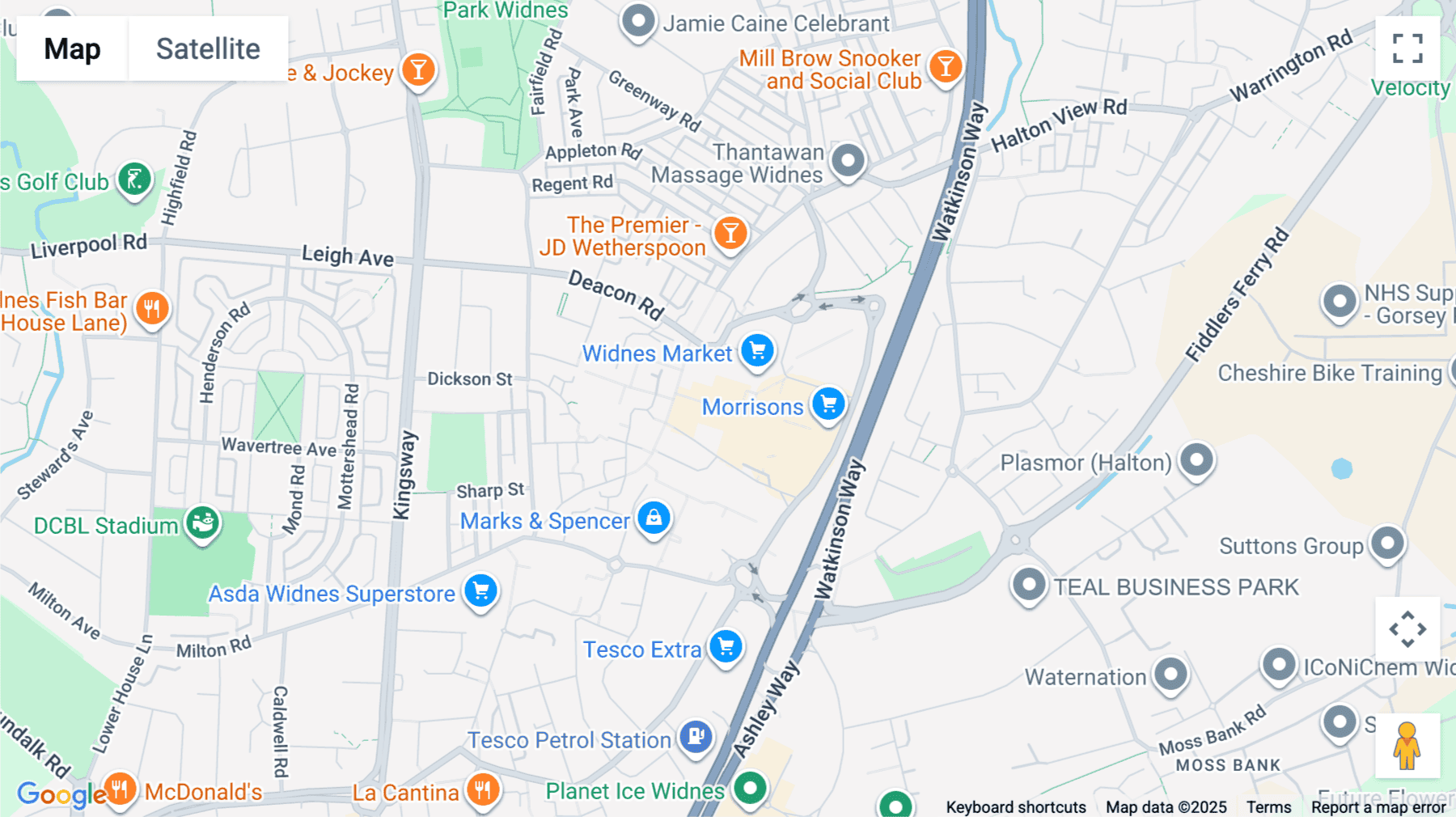Click for interative map of Green Oaks Shopping Centre, Ground Floor, Widnes