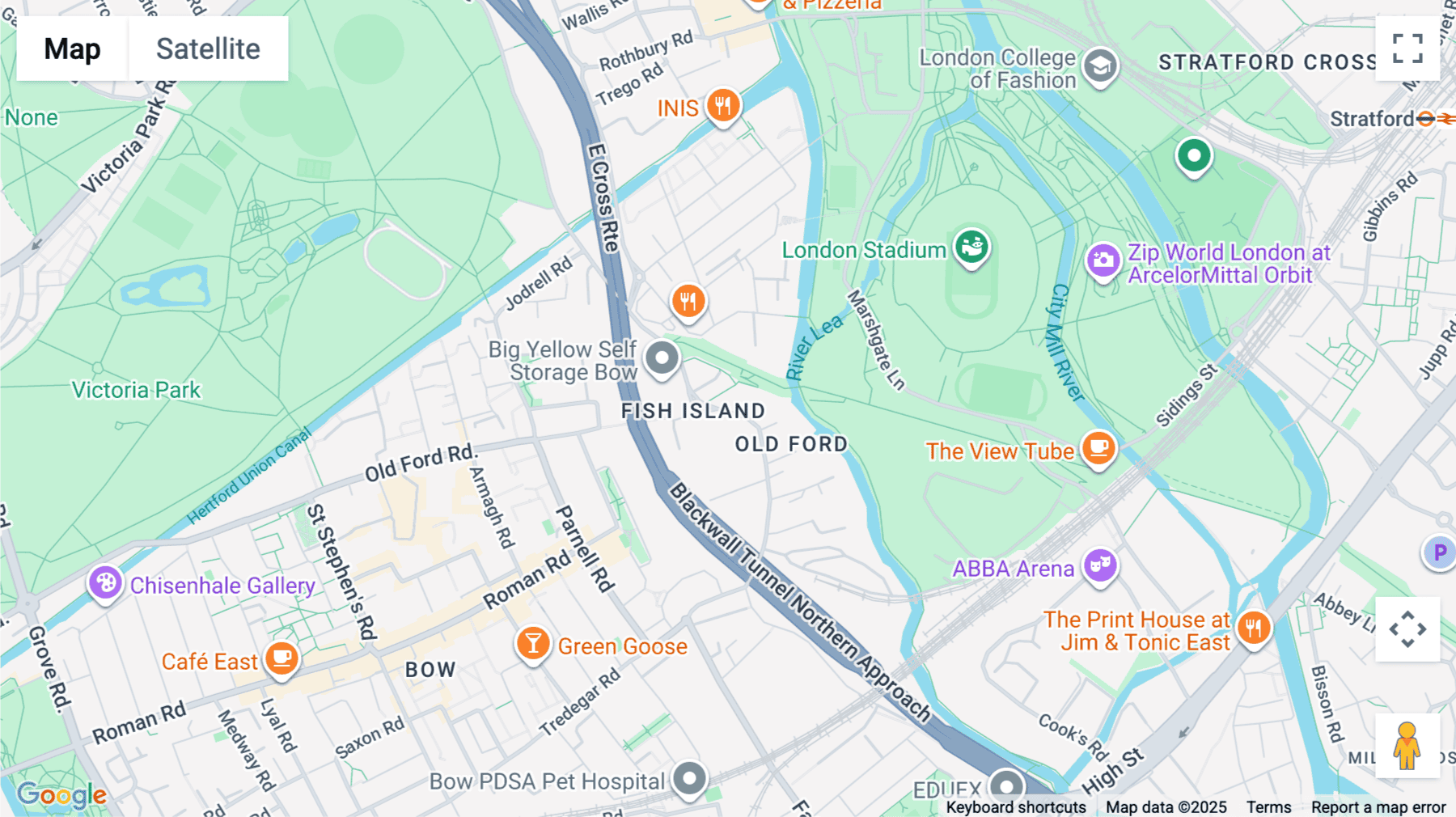 Click for interative map of 415 Wick Lane, London
