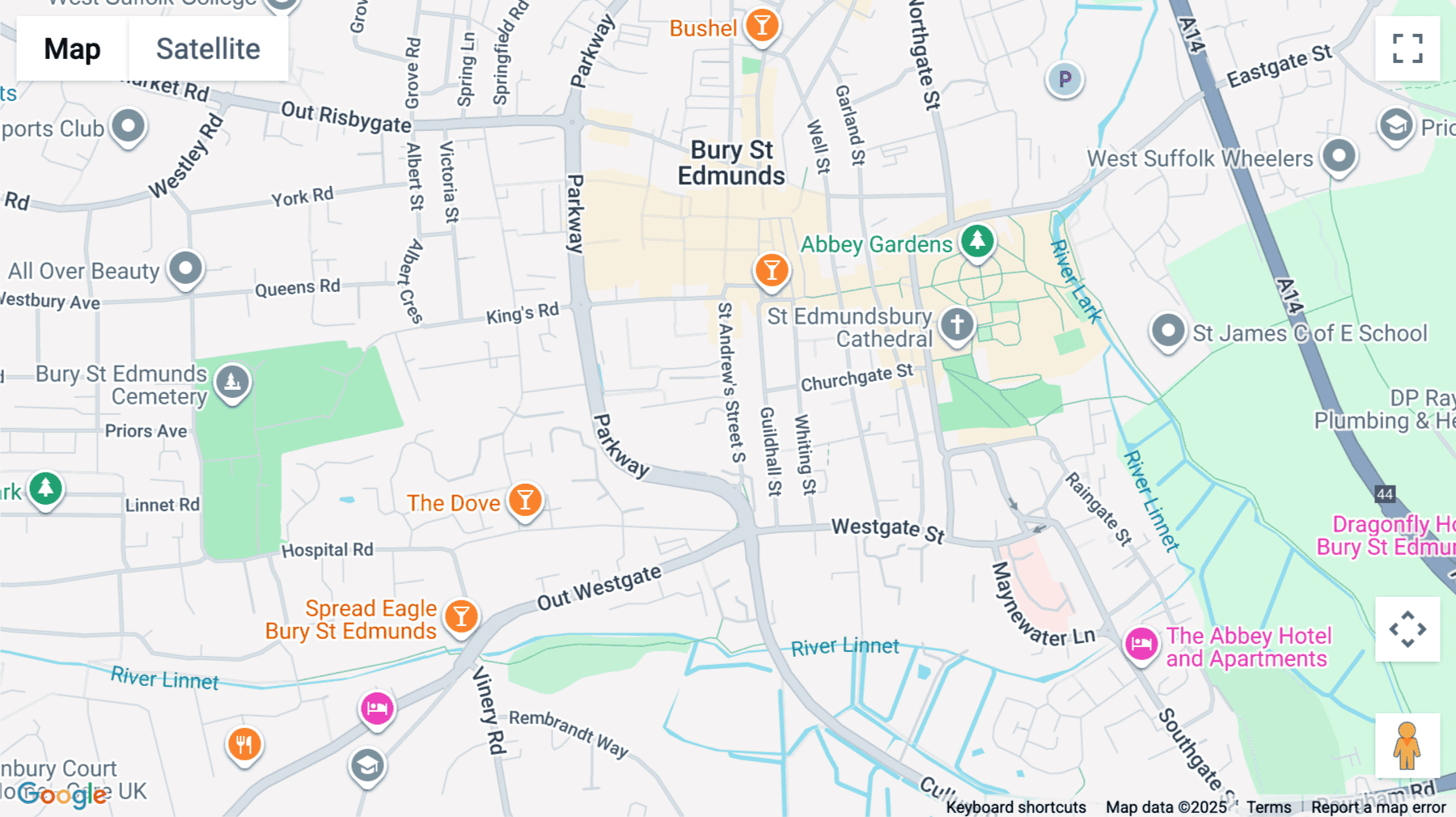 Click for interative map of The Gatehouse, 33, St Andrews Street South, Bury St Edmunds