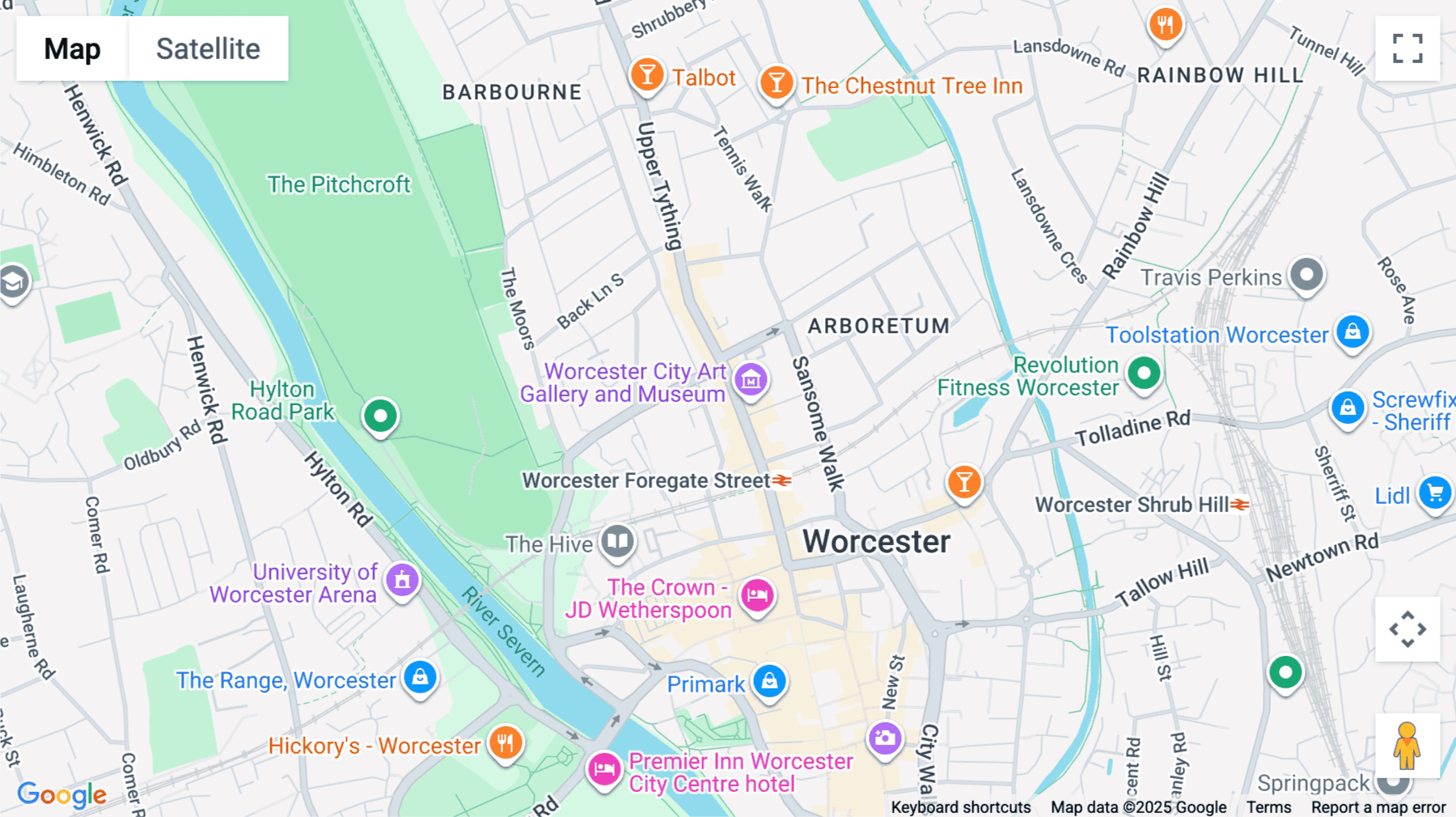 Click for interative map of 39 Foregate Street, Worcester