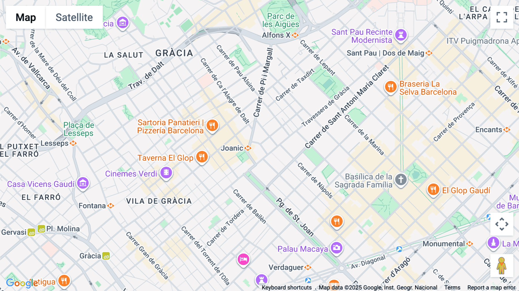 Click for interative map of Joaquim Ruyra, 9-11, Barcelona