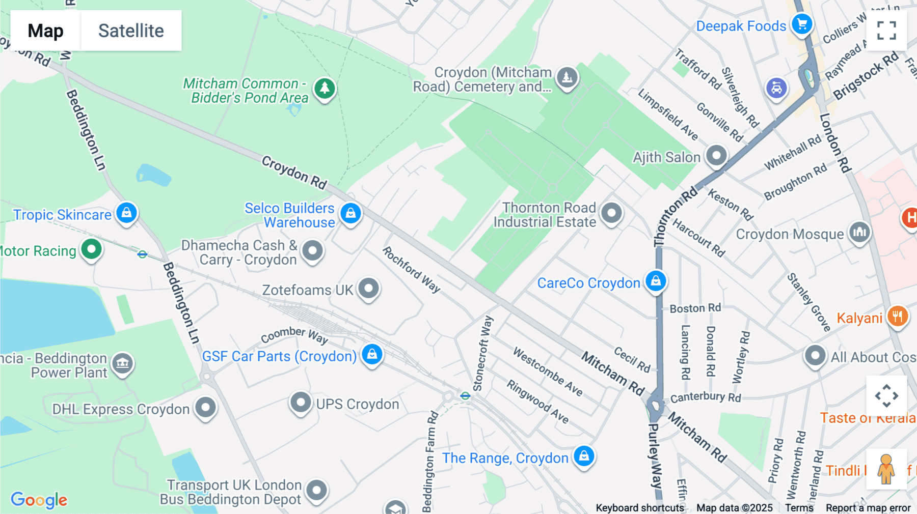 Click for interative map of 616 Mitcham Road, Croydon