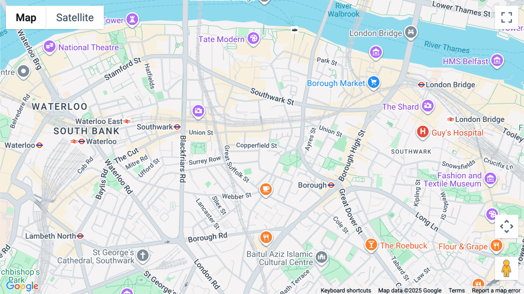 Click for interative map of 25 Copperfield Street, London