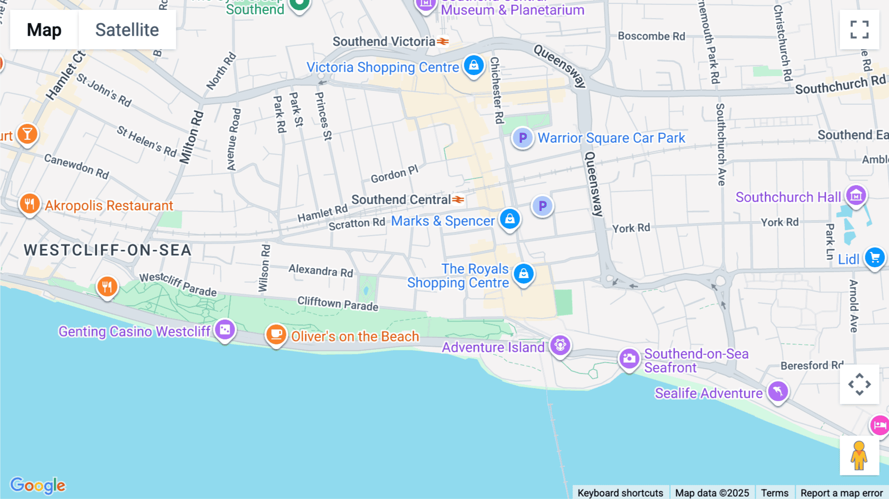 Click for interative map of 15 Clarence Road, Southend-on-Sea