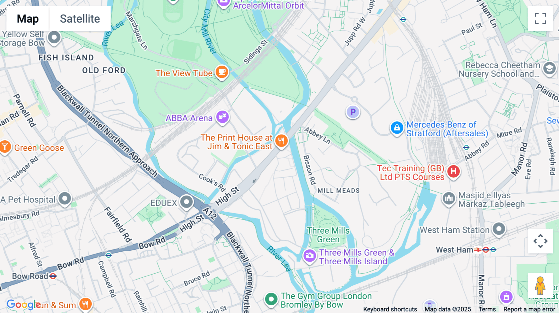 Click for interative map of Sugar House Island, High Street, Stratford, London