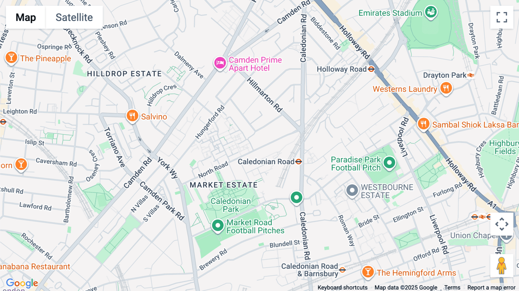 Click for interative map of 4-10 North Road, London