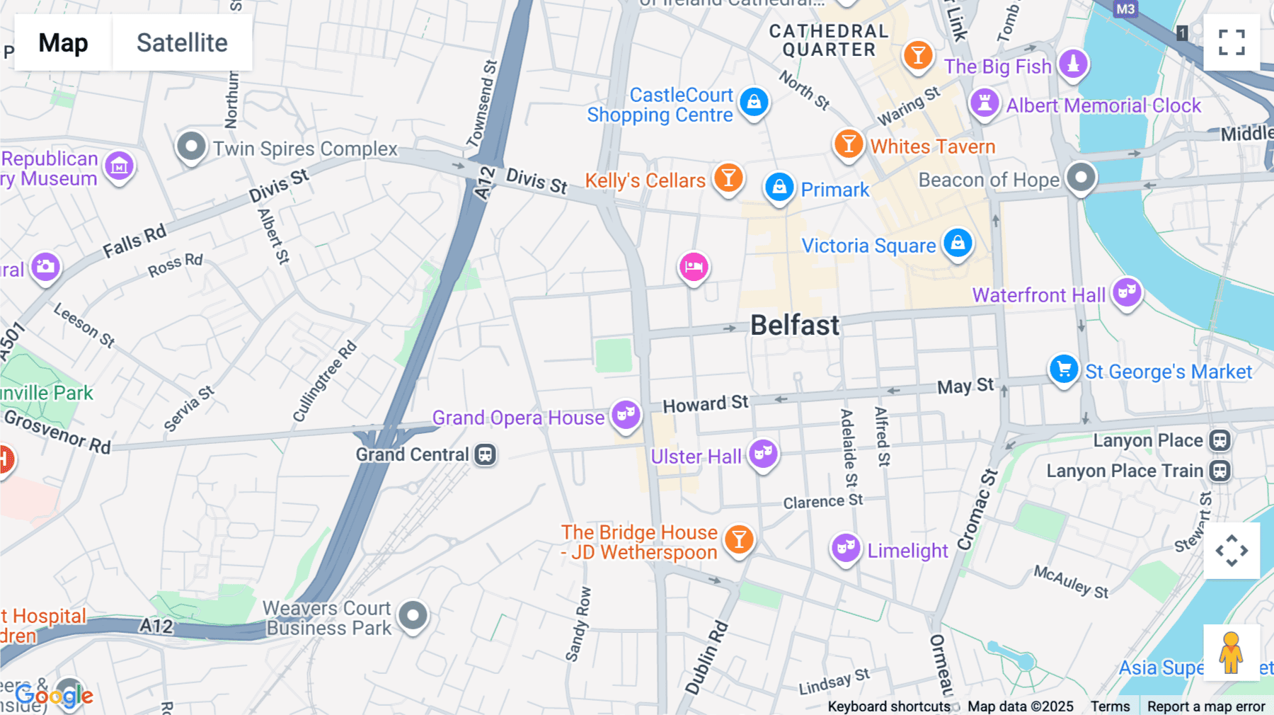 Click for interative map of 17-25 College Square East, Belfast