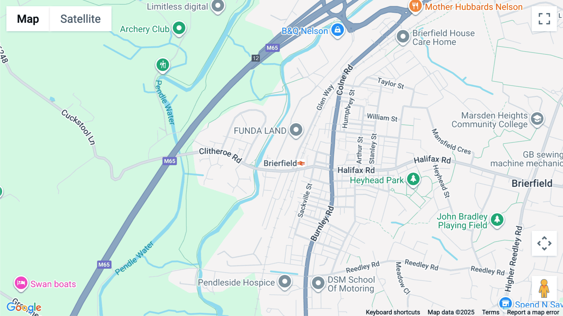 Click for interative map of Northlight Parade, Pendle Road, Brierfield, Nelson