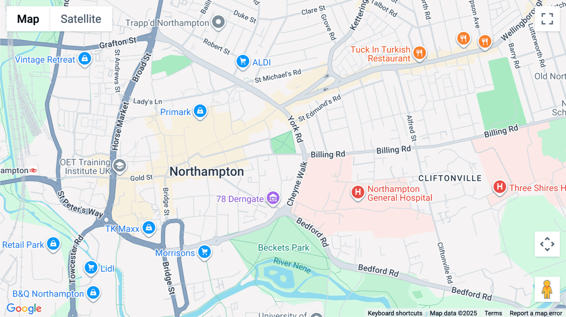 Click for interative map of 3 Spencer Parade, Spencer House, Northampton