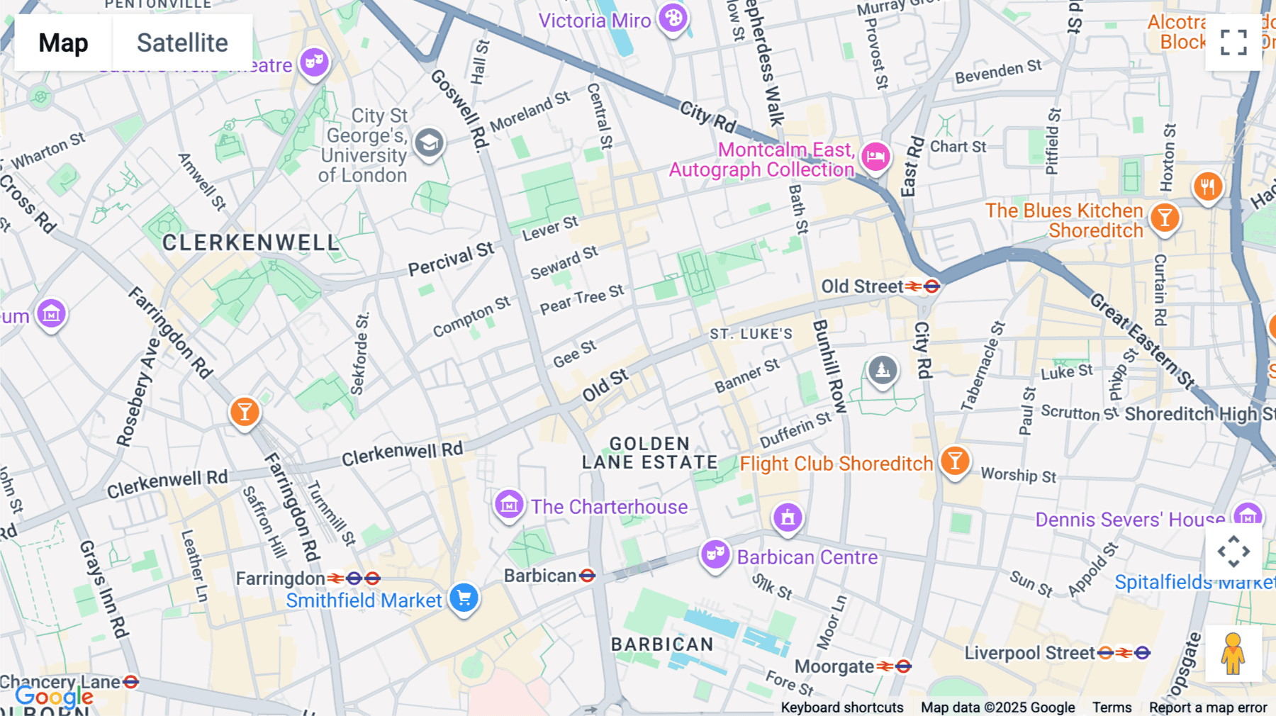 Click for interative map of The Old Street Workrooms, 69 Old Street, London