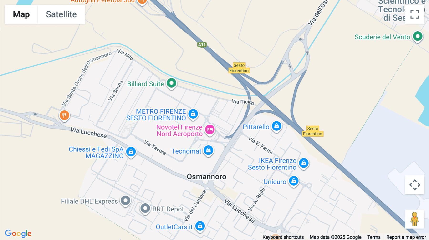 Click for interative map of Osmannoro, Via Volturno 32, Florence