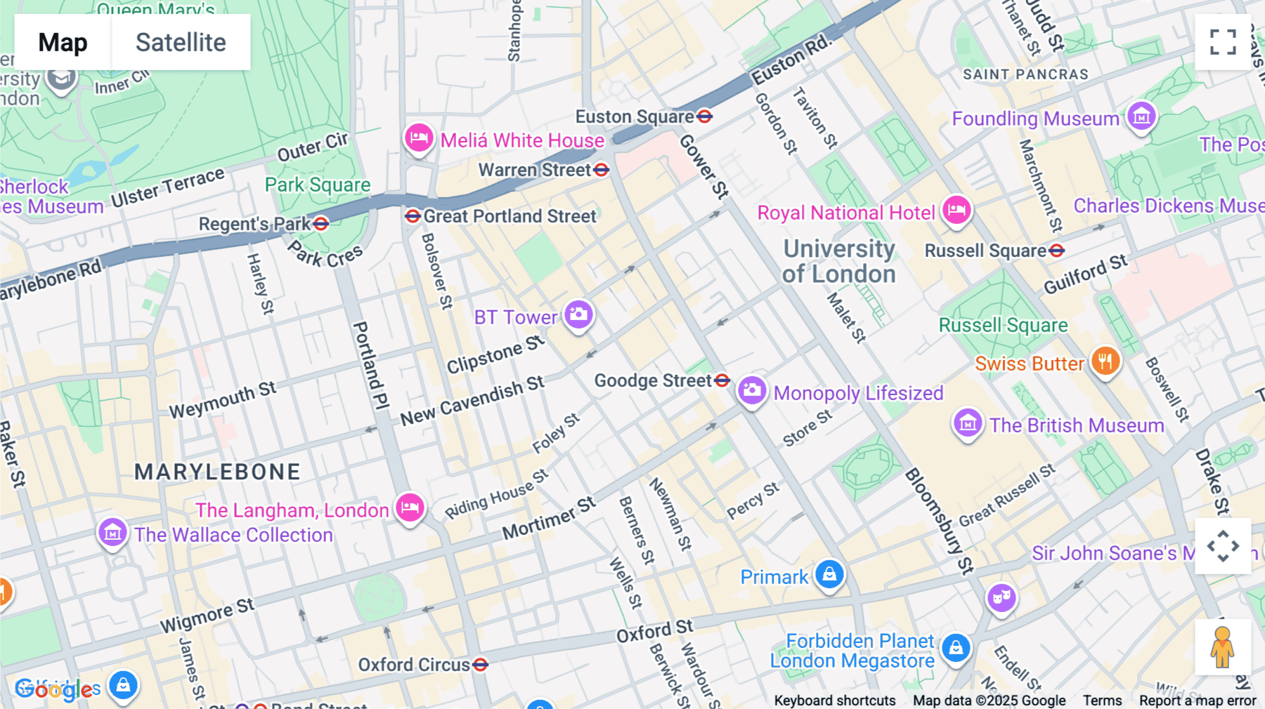 Click for interative map of 80 Charlotte Street, London