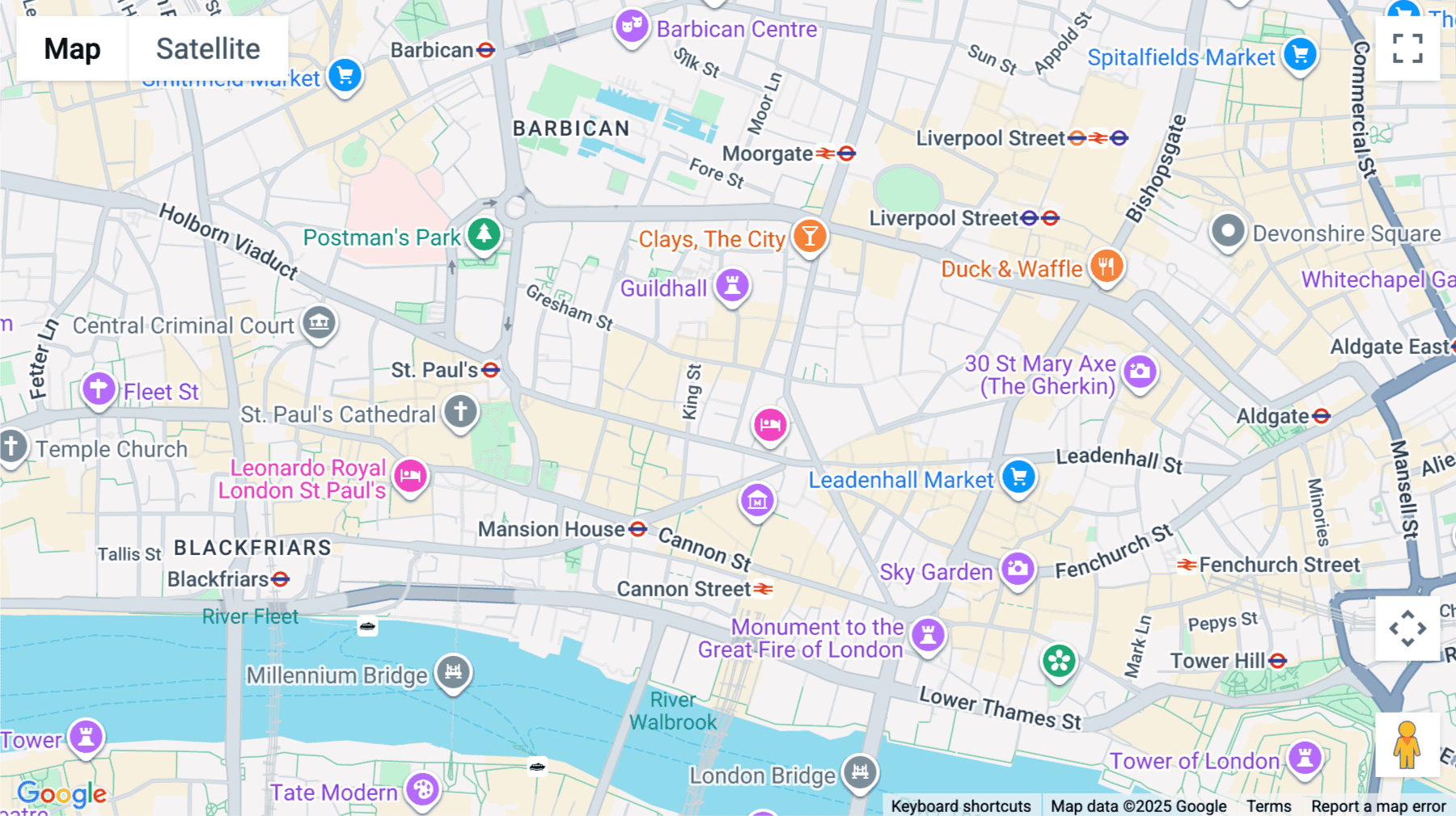 Click for interative map of 1-3 Frederick's Place, London