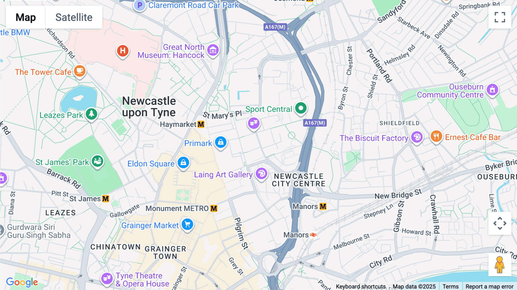 Click for interative map of 3 College Street, Newcastle