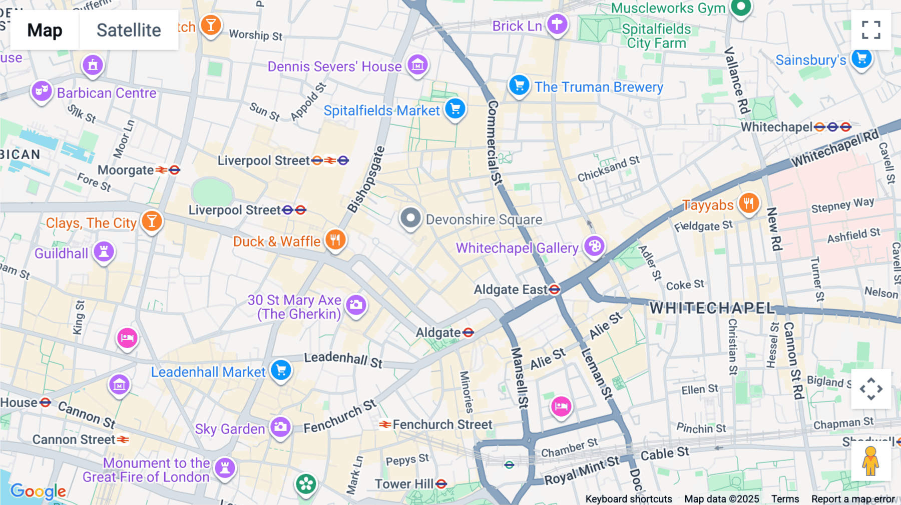 Click for interative map of 16-18 Middlesex Street, London