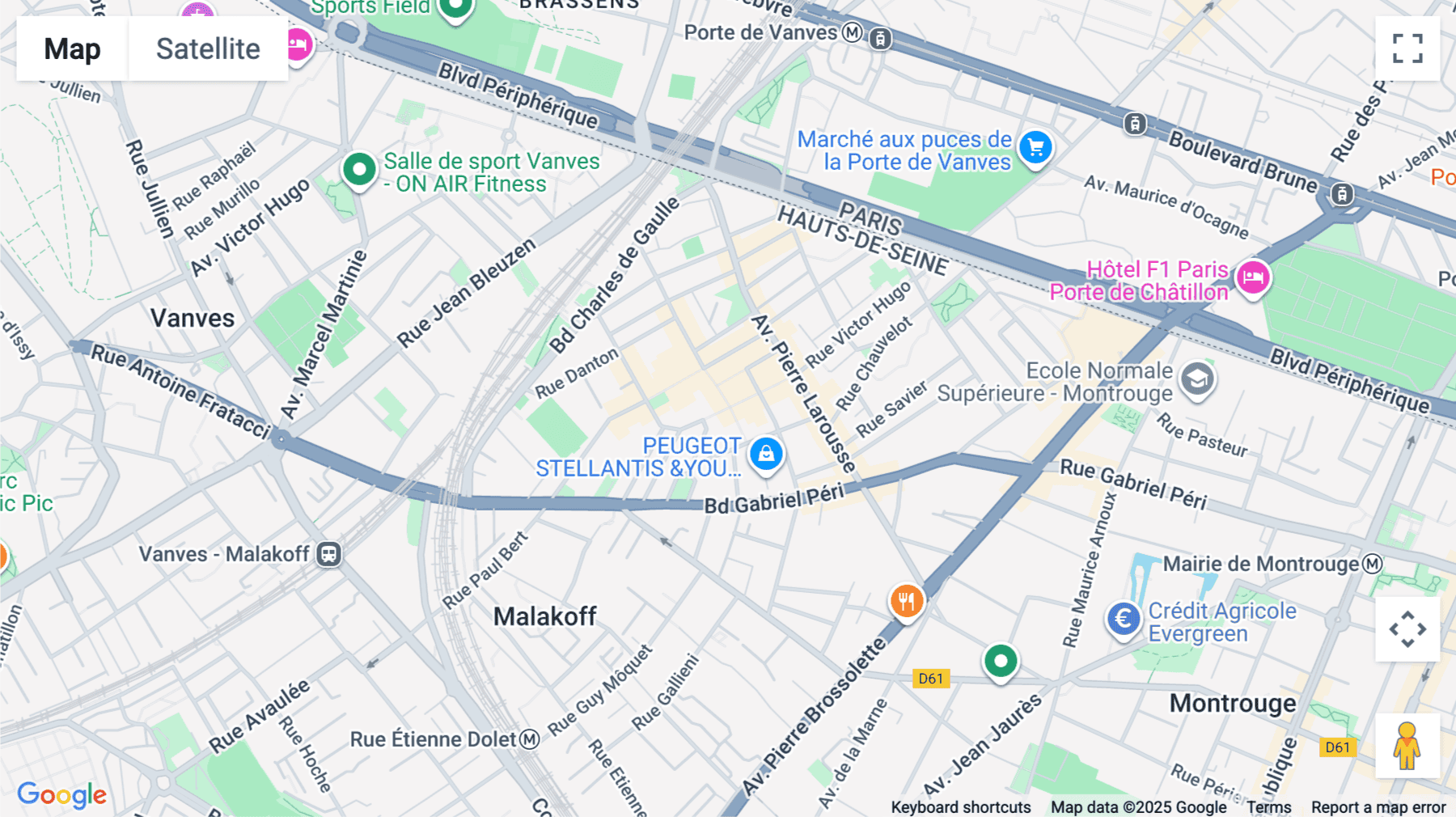 Click for interative map of 1 Rue Augustine Variot, Malakoff