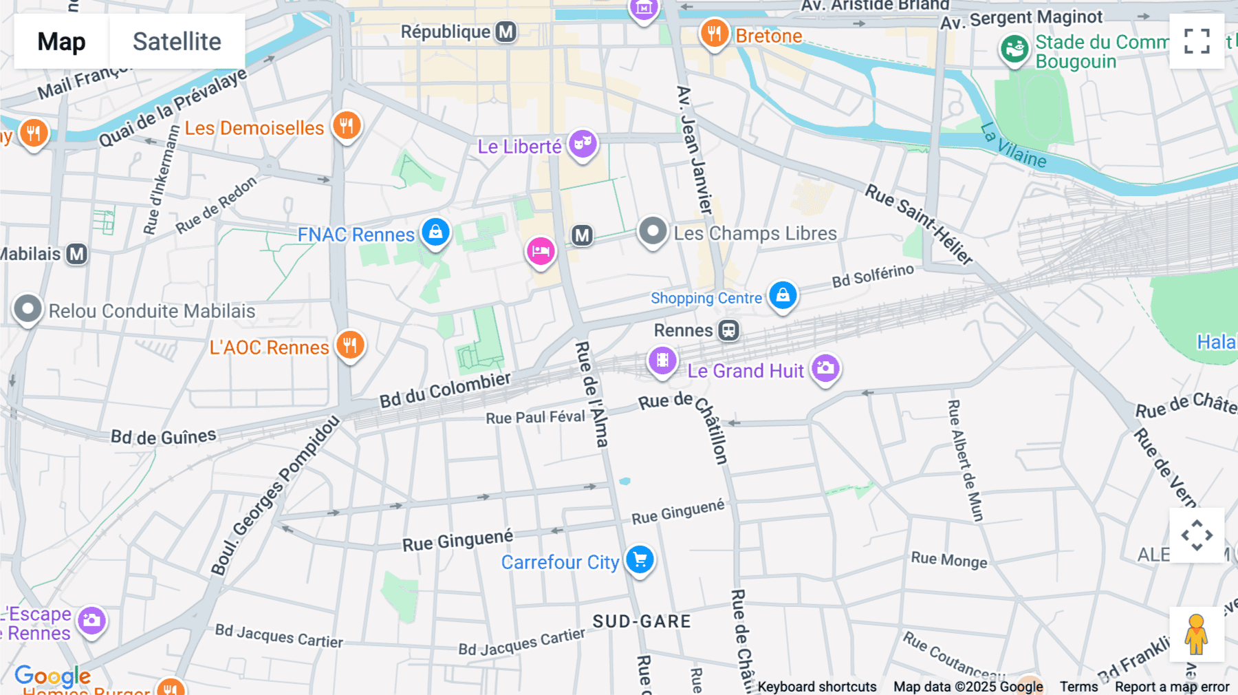 Click for interative map of 22 Rue Raoul Dautry, Rennes