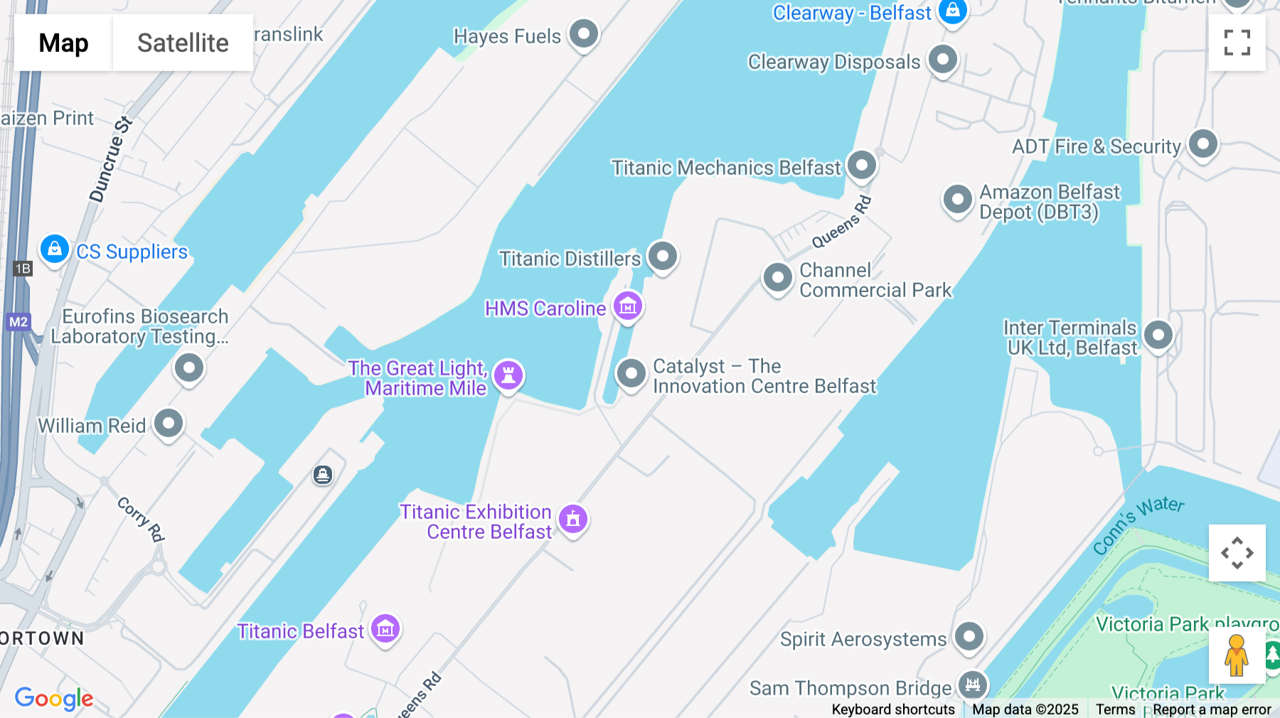 Click for interative map of Queen's Road, The Innovation Centre, Belfast