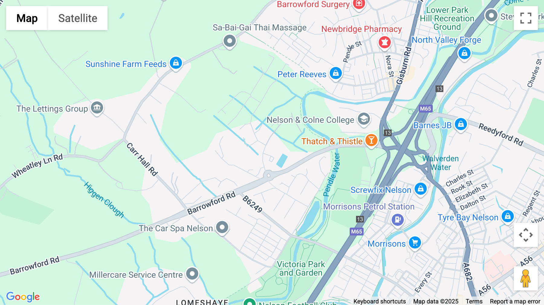 Click for interative map of Riverside Way, Vantage Court, Barrowford, Nelson