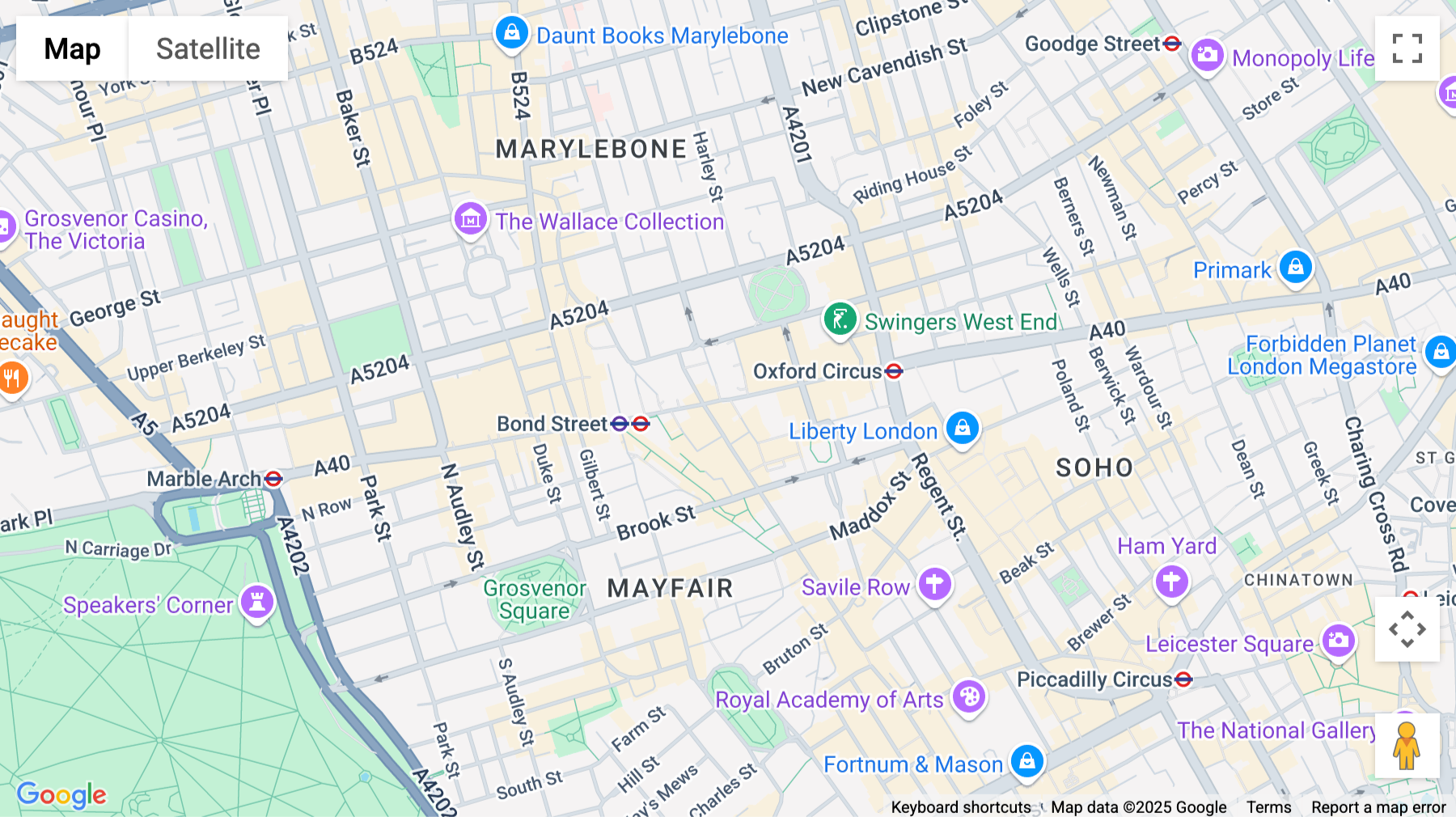 Click for interative map of 321 Oxford Street, London