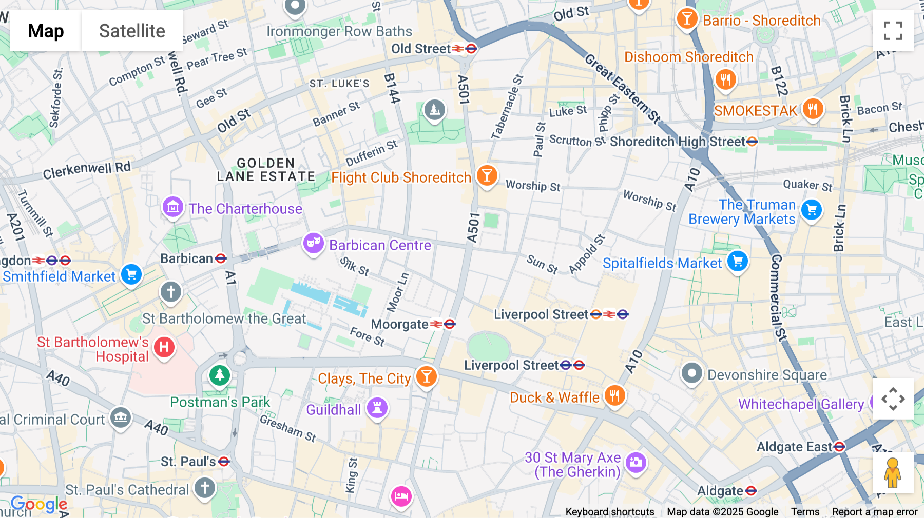 Click for interative map of 131 Finsbury Pavement, London