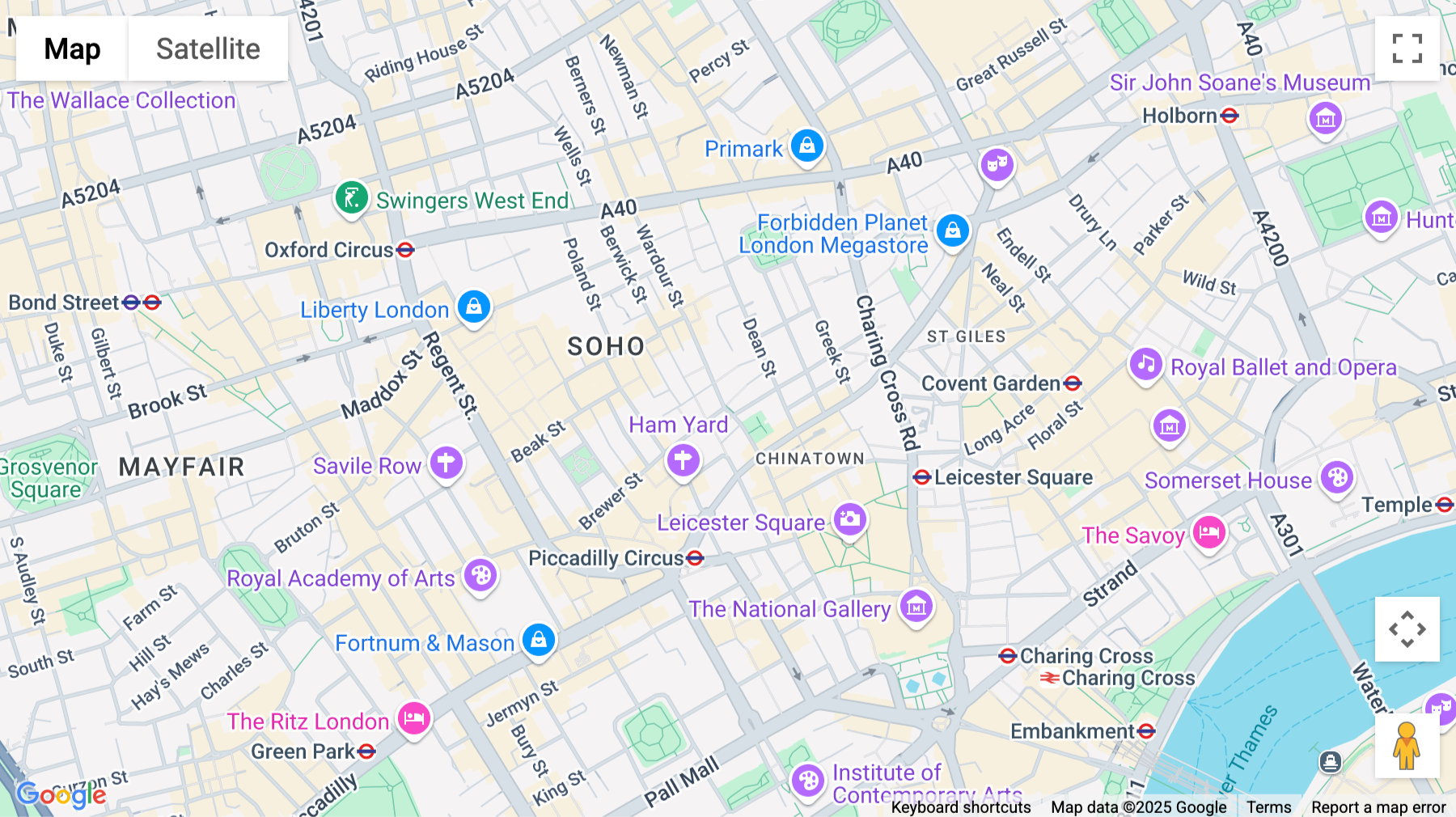 Click for interative map of 58 Wardour Street, London