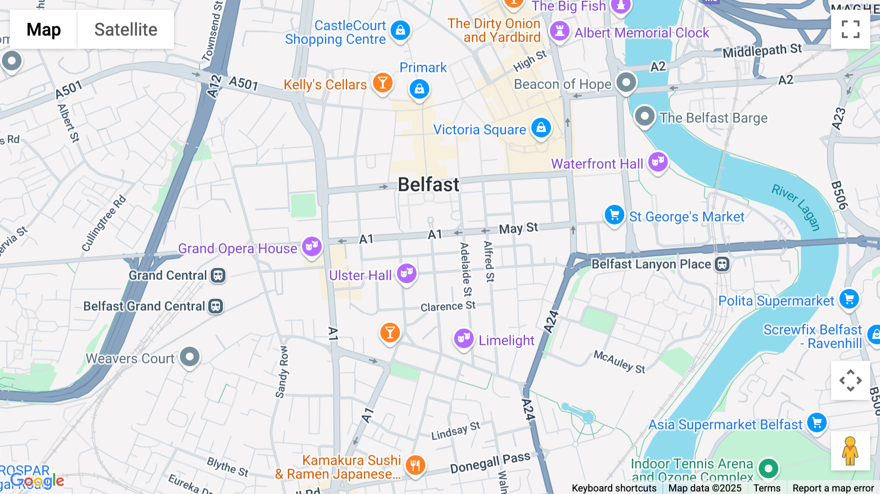 Click for interative map of 9 Donegall Square, Belfast