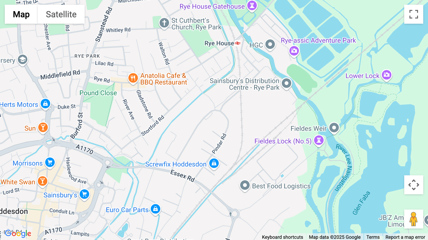 Click for interative map of Hoddesdon Enterprise Centre, Pindar Road, Hoddesdon