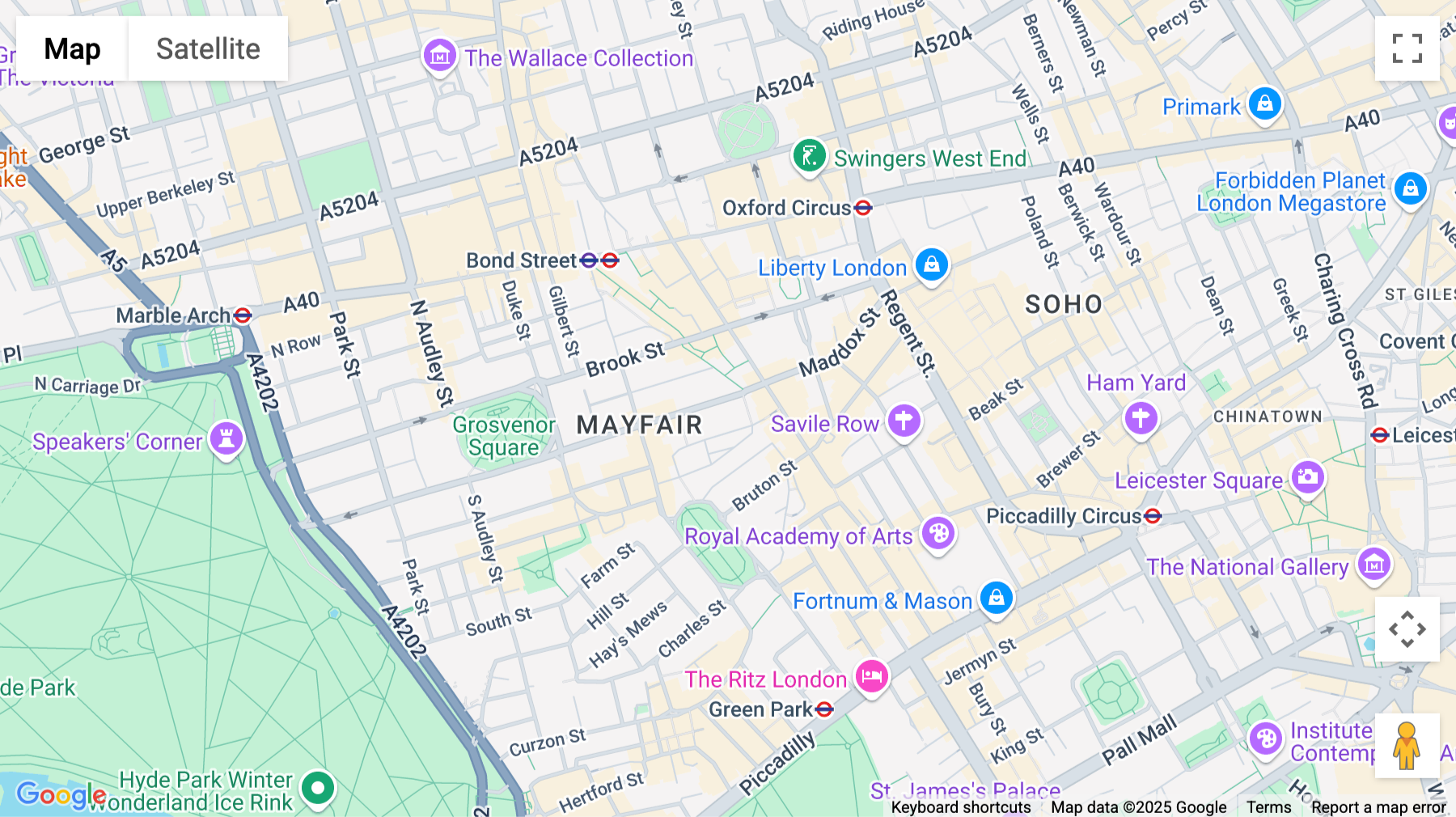 Click for interative map of 75 Grosvenor Street, London